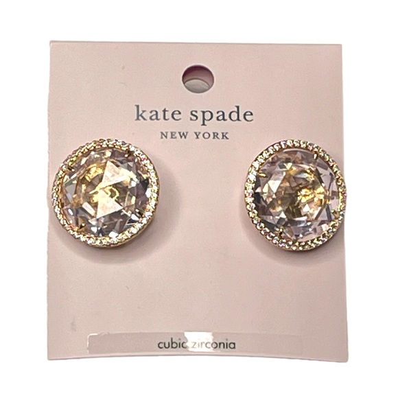 Kate Spade She Has Spark Pave Round Large Stud Earrings Gold - Picture 5 of 5